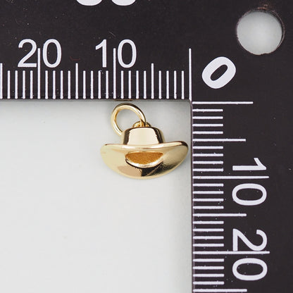 Gold Cowboy Hat Charms,18K Gold Filled Cowboy Hat Pendant Charm Bracelet Necklace for DIY Jewelry Making Supply