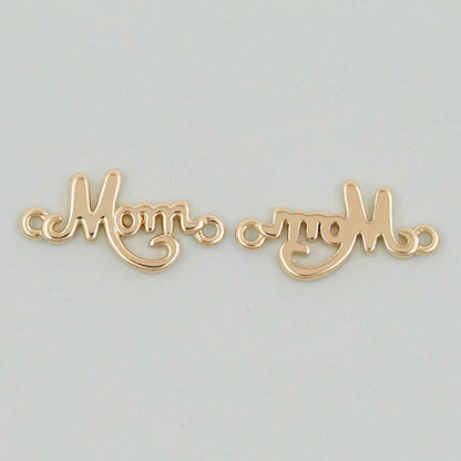 Gold Mom Charms,18K Gold Filled Mom Pendant Charm Bracelet Necklace for DIY Jewelry Making Supply