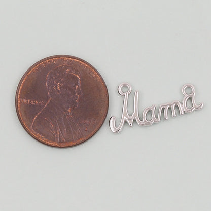 Gold Mama Charms,18K Gold Filled Mama Pendant,Mama Charm Bracelet Necklace for DIY Jewelry Making Supply