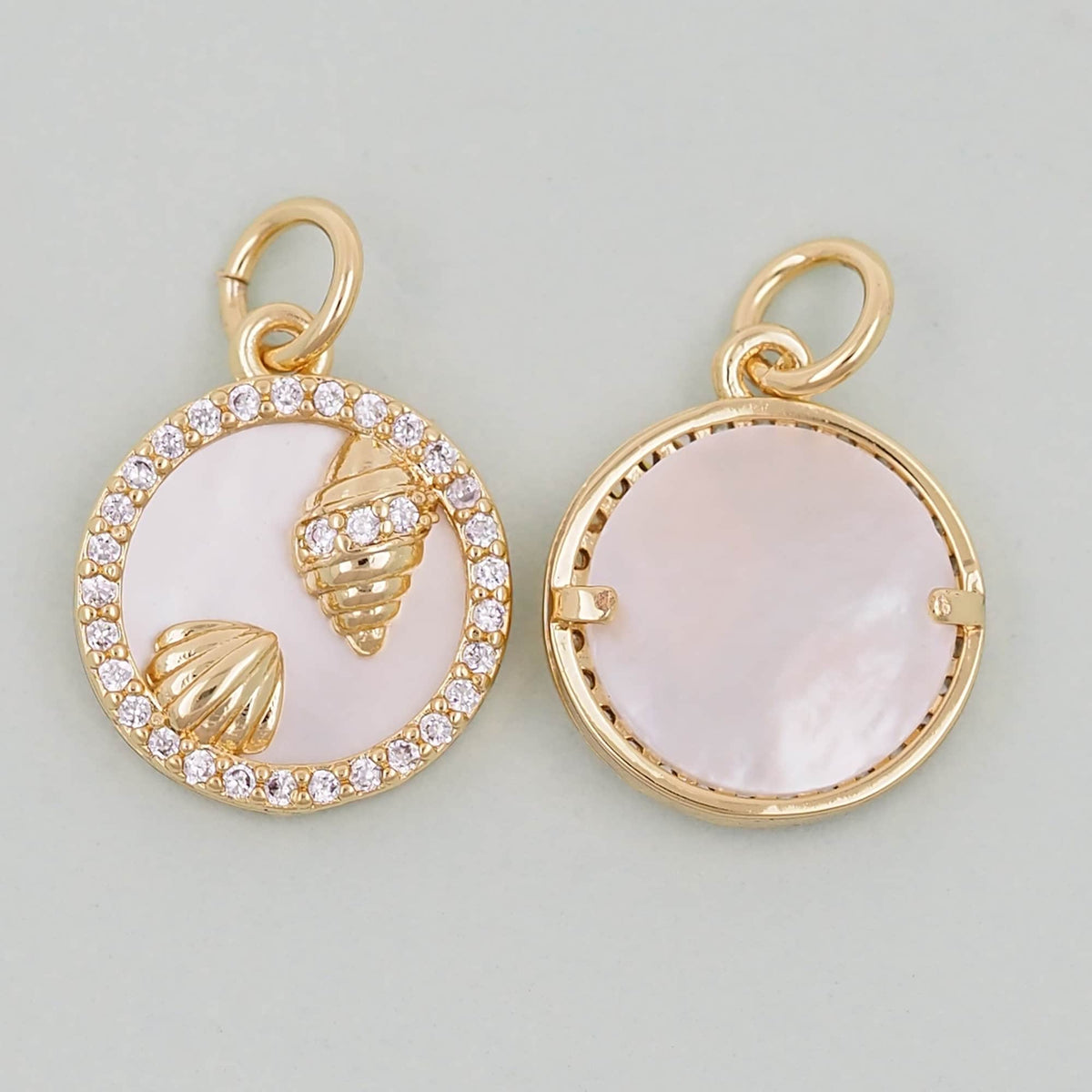 18K Gold Filled Shell Charm Pendant for Jewelry Making