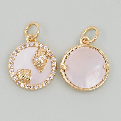 18K Gold Filled Shell Charm Pendant for Jewelry Making