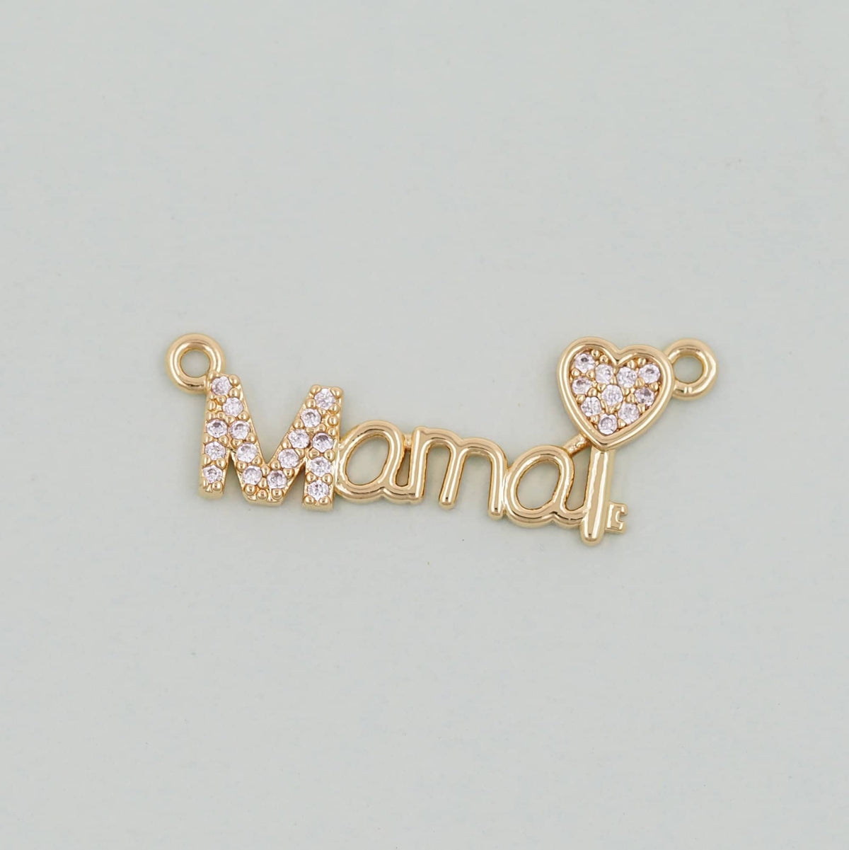 Gold Mama Charms,18K Gold Filled Mama Pendant,Mama Charm Bracelet Necklace for DIY Jewelry Making Supply
