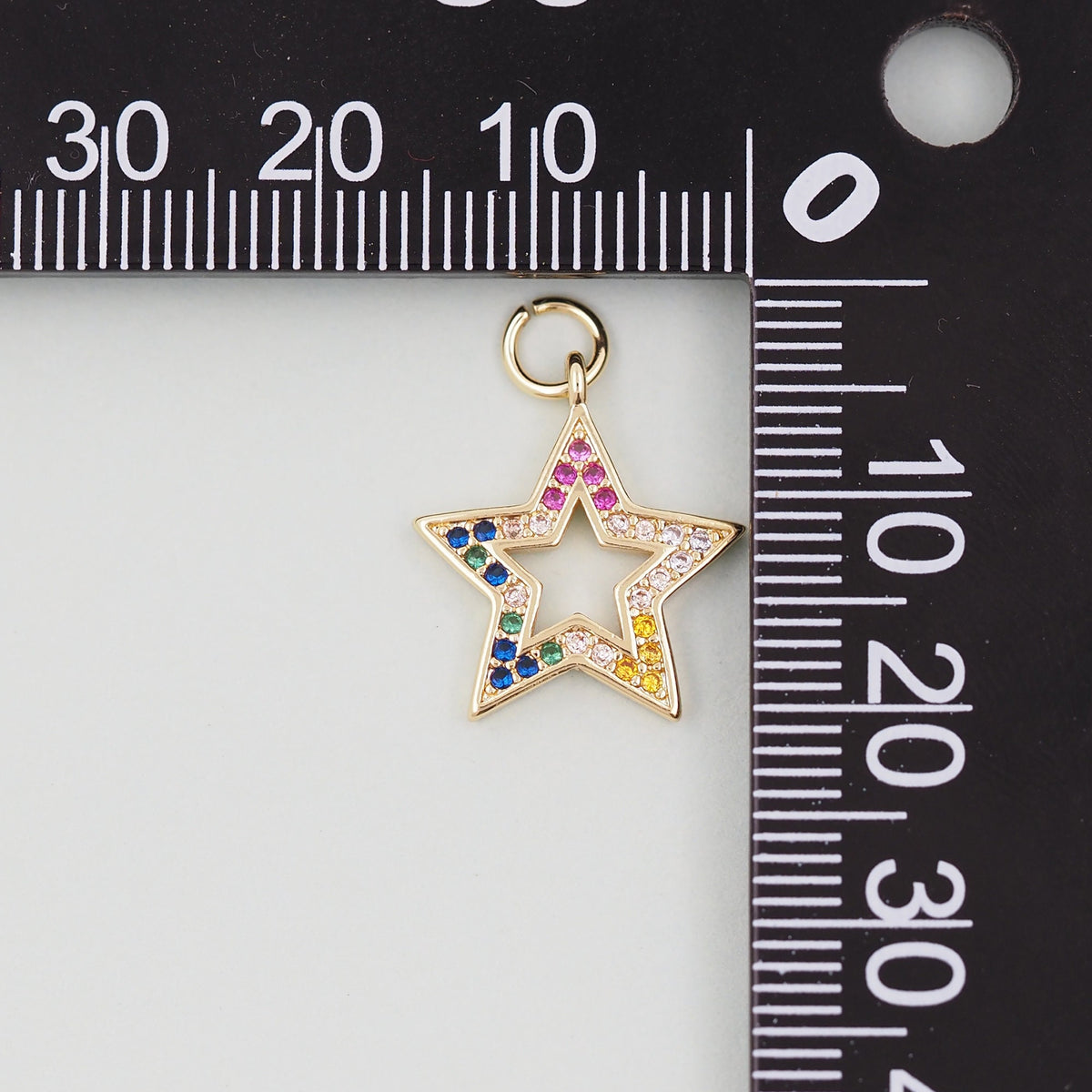 18K Gold Filled Star CZ Charm Pendant for Jewelry Making