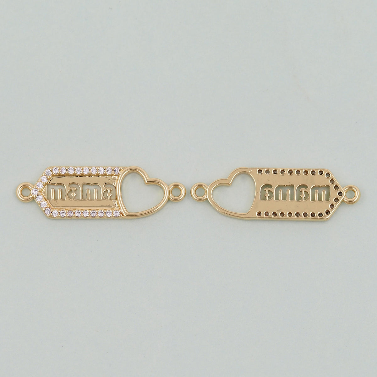 Gold Mama Charms,18K Gold Filled Mama Pendant,Mama Charm Bracelet Necklace for DIY Jewelry Making Supply