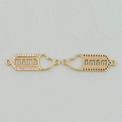 Gold Mama Charms,18K Gold Filled Mama Pendant,Mama Charm Bracelet Necklace for DIY Jewelry Making Supply