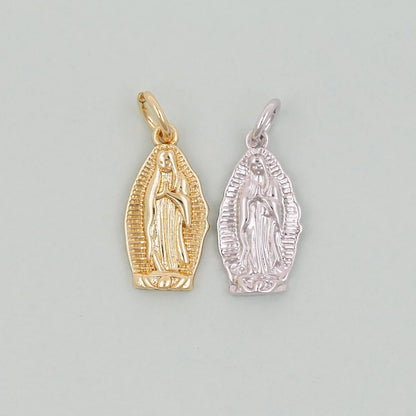 Gold Our Lady of Guadalupe Charms,18K Gold Filled virgin mary Pendant Charm Bracelet Necklace for DIY Jewelry Making Supply