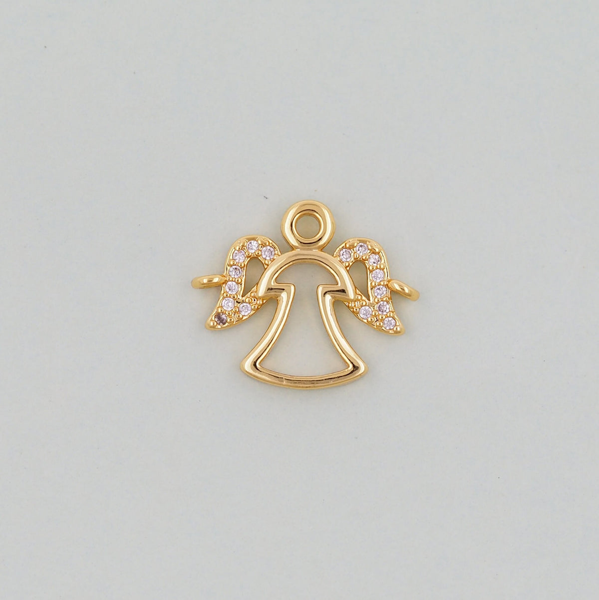 18K Gold Filled Angel CZ Charm Pendant for Jewelry Making