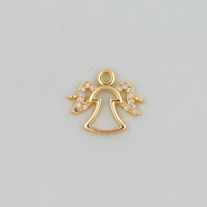 Gold Angel Charms,18K Gold Filled Angel Pendant,Angel Charm Bracelet Necklace for DIY Jewelry Making Supply