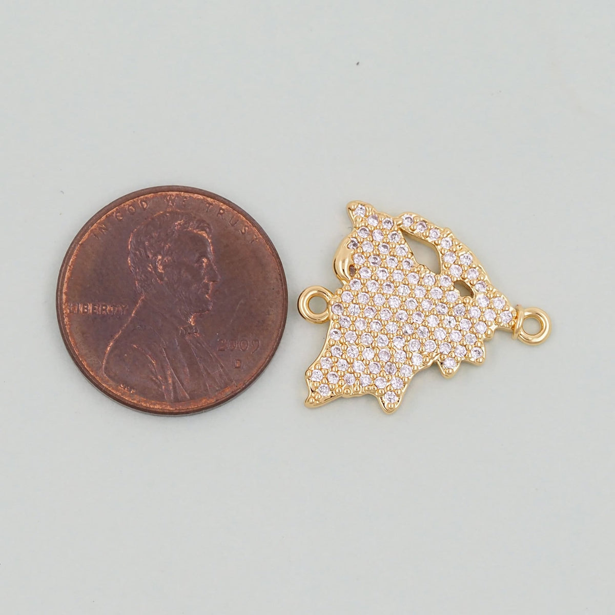 18K Gold Filled map Pendant,Map Charm Bracelet Necklace for DIY Jewelry Making Supply