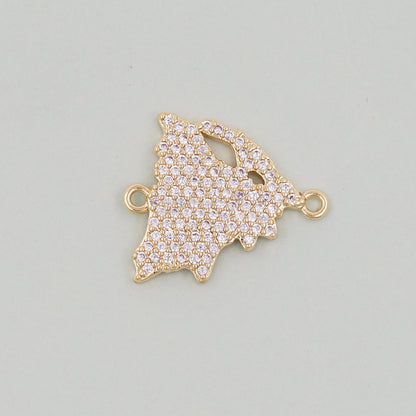 18K Gold Filled map Pendant,Map Charm Bracelet Necklace for DIY Jewelry Making Supply
