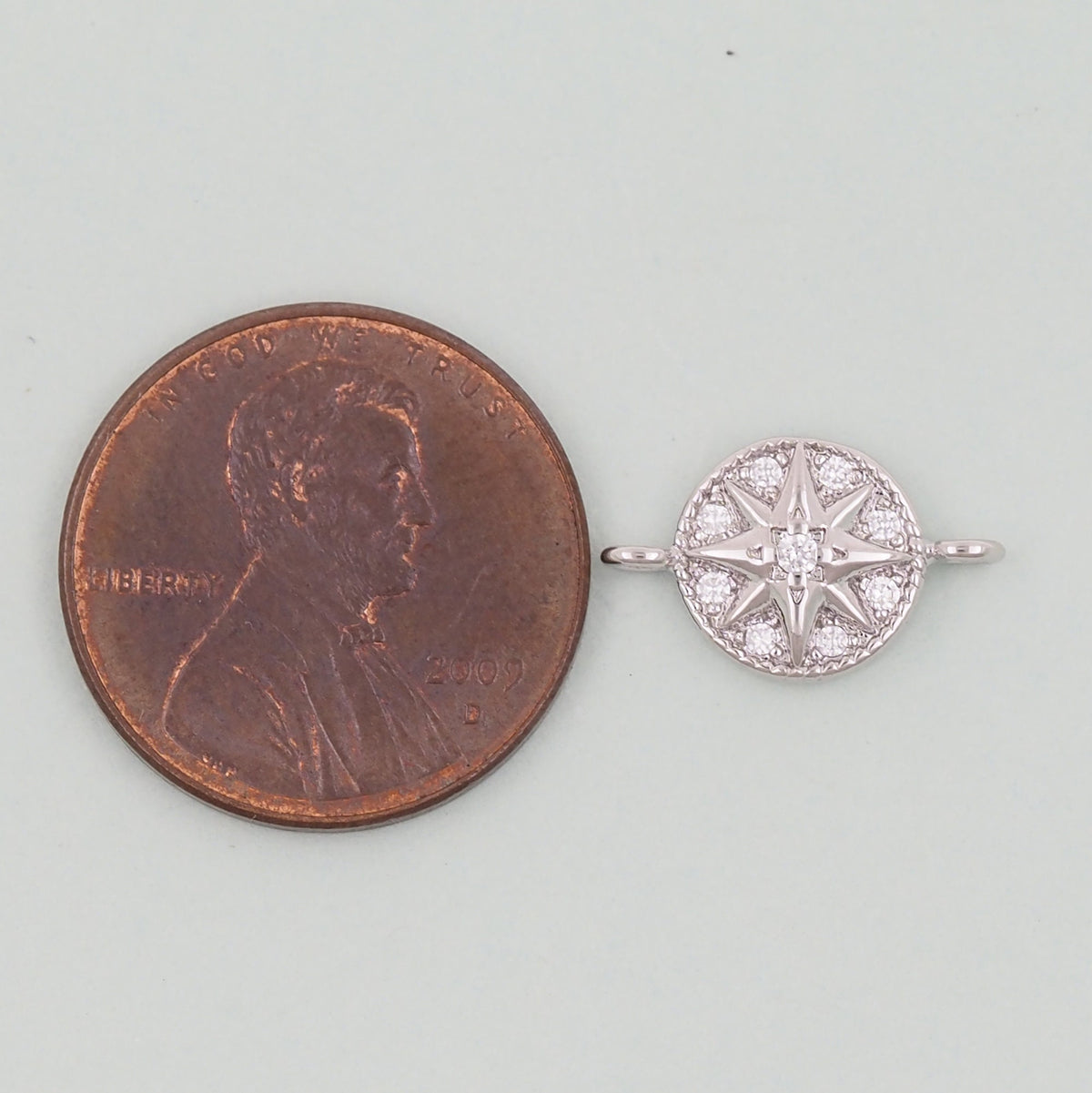 18K Gold Filled Cubic Zirconia North Star Connector for Jewelry Making