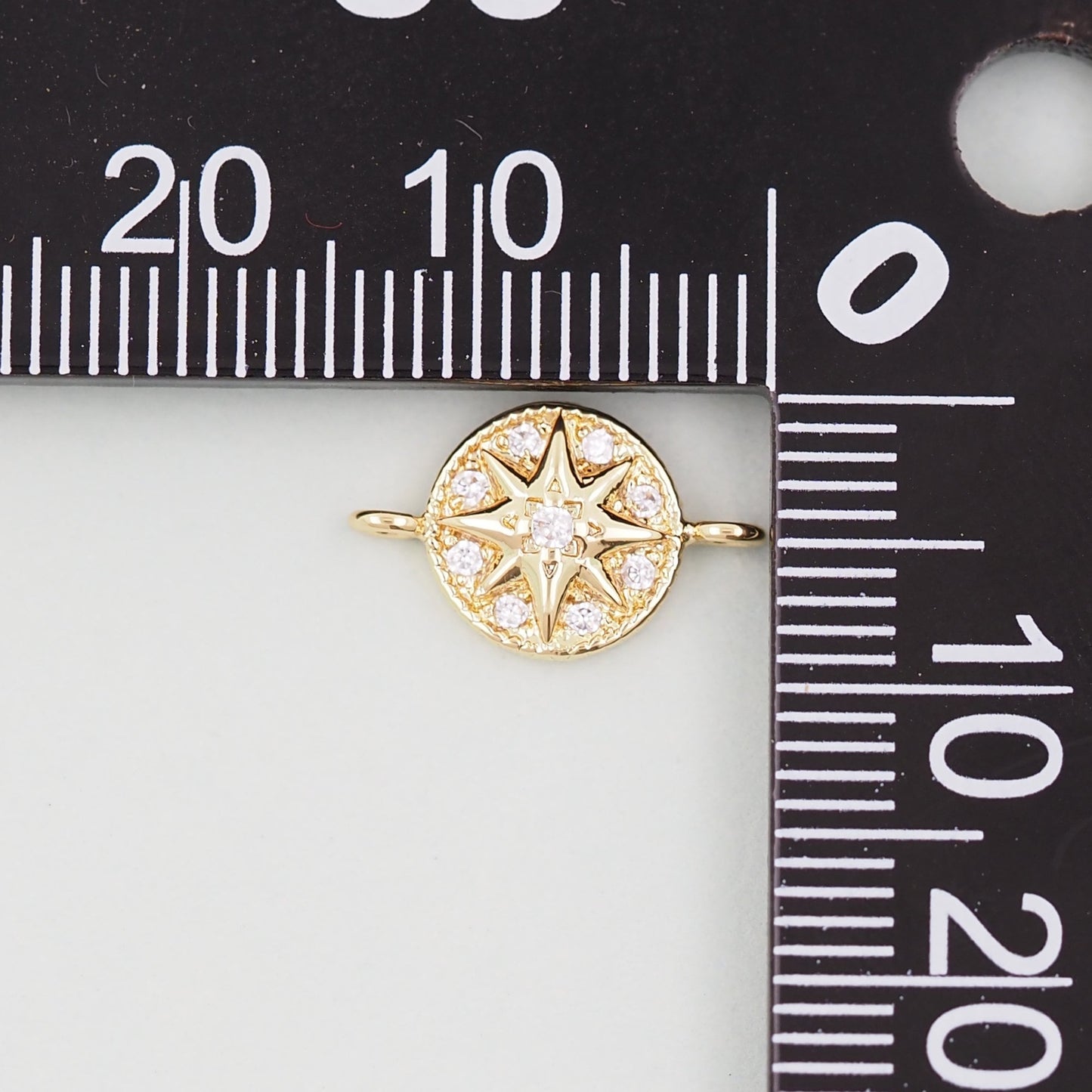 18K Gold Filled North Star Connector Pendant,CZ Micro Pave North Star Charm Bracelet Necklace for DIY Jewelry Making Supply
