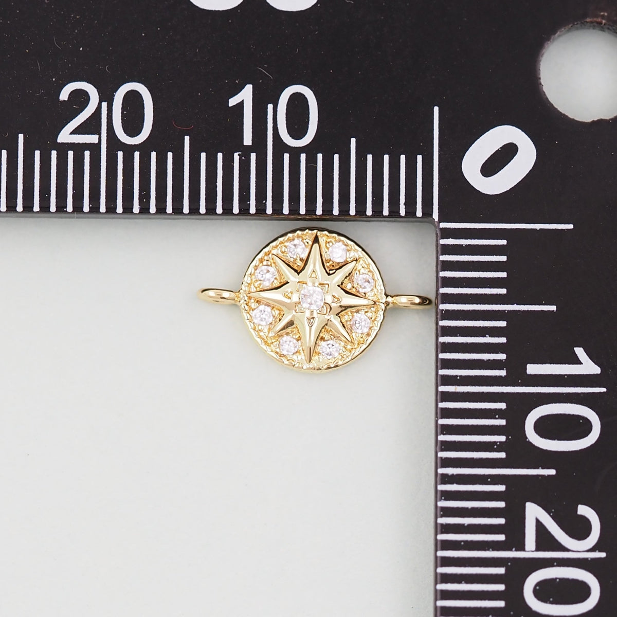 18K Gold Filled Cubic Zirconia North Star Connector for Jewelry Making