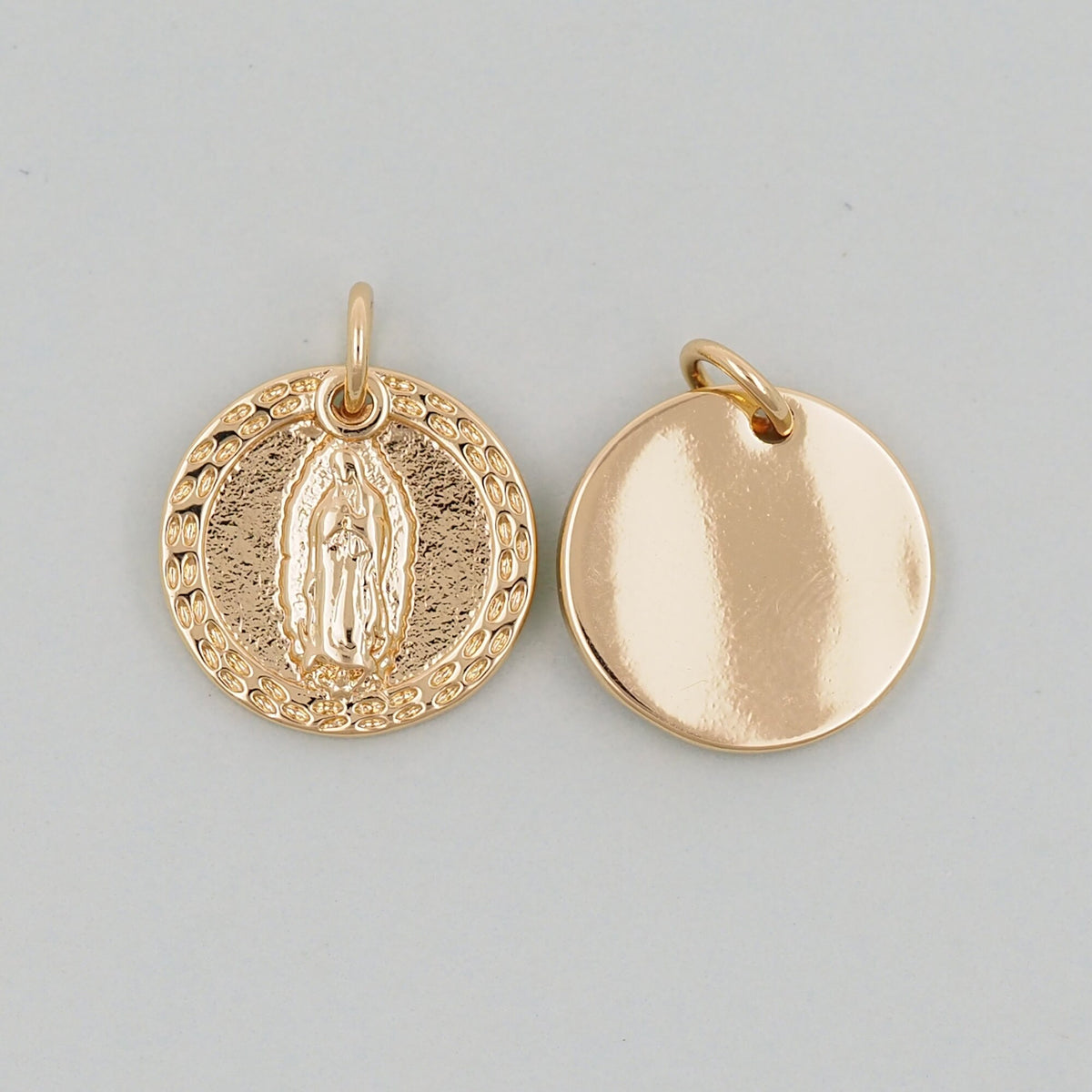 Gold Our Lady of Guadalupe Charms,18K Gold Filled virgin mary Pendant Charm Bracelet Necklace for DIY Jewelry Making Supply