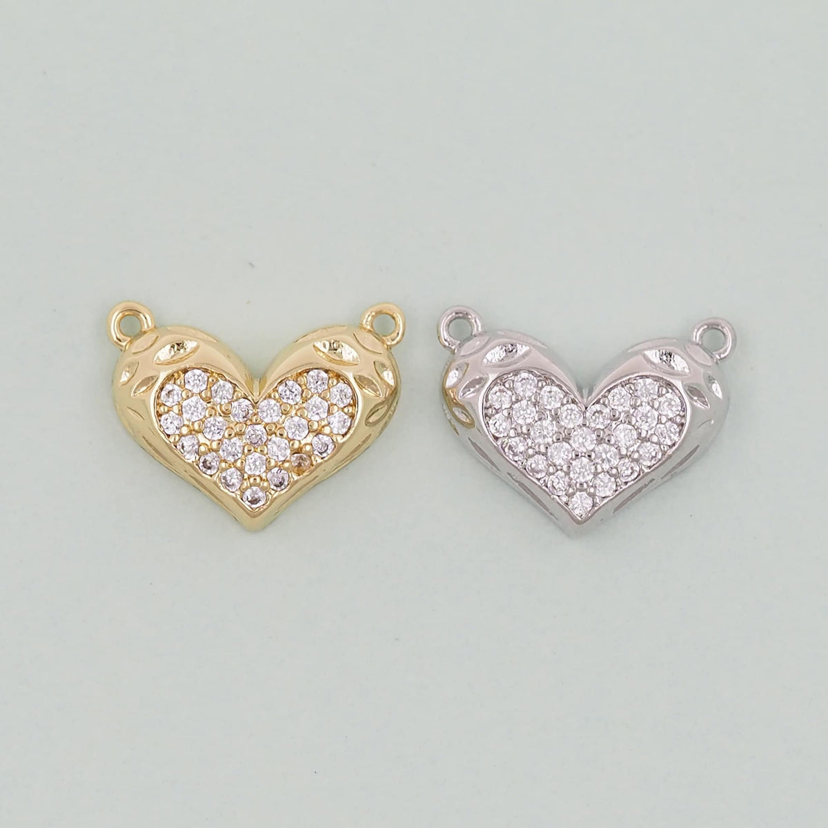 Gold Heart Charms,18K Gold Filled Heart Pendant,Heart Charm Bracelet Necklace for DIY Jewelry Making Supply