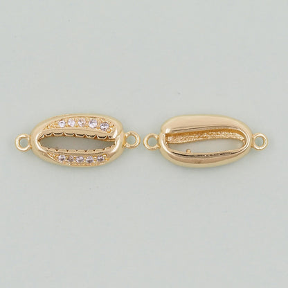 Gold Shell Connector Charms,18K Gold Filled Conch Shell Pendant,Conch Shell Charm Bracelet Necklace for DIY Jewelry Making Su