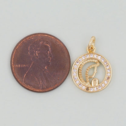 Gold Our Lady of Guadalupe Charms,18K Gold Filled virgin mary prayer Pendant Charm Bracelet Necklace for DIY Jewelry Making S