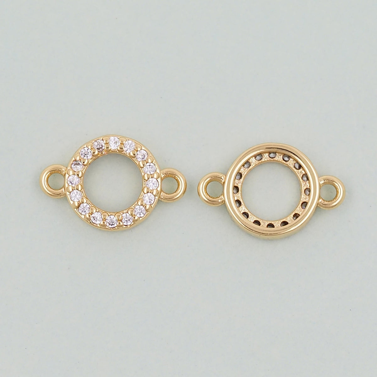 Gold Round Connector Charms,18K Gold Filled Round Pendant,Round Charm Bracelet Necklace for DIY Jewelry Making Supply