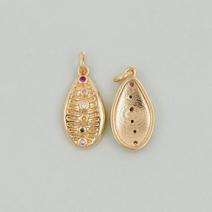 18K Gold Filled Shell Charm Pendant for Jewelry Making