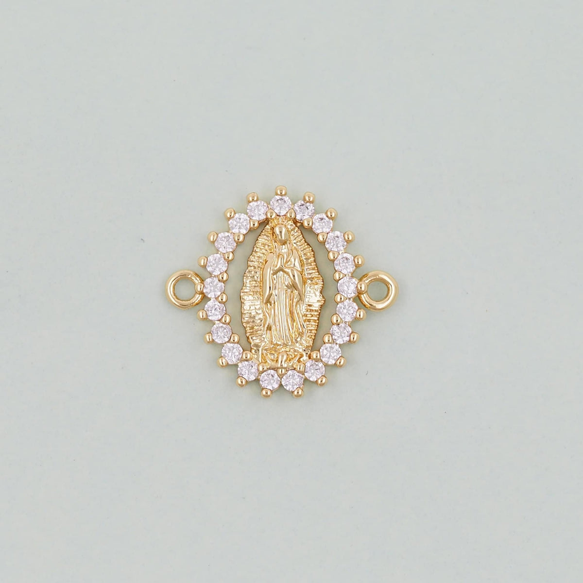 Gold Our Lady of Guadalupe Charms,18K Gold Filled virgin mary Pendant Charm Bracelet Necklace for DIY Jewelry Making Supply