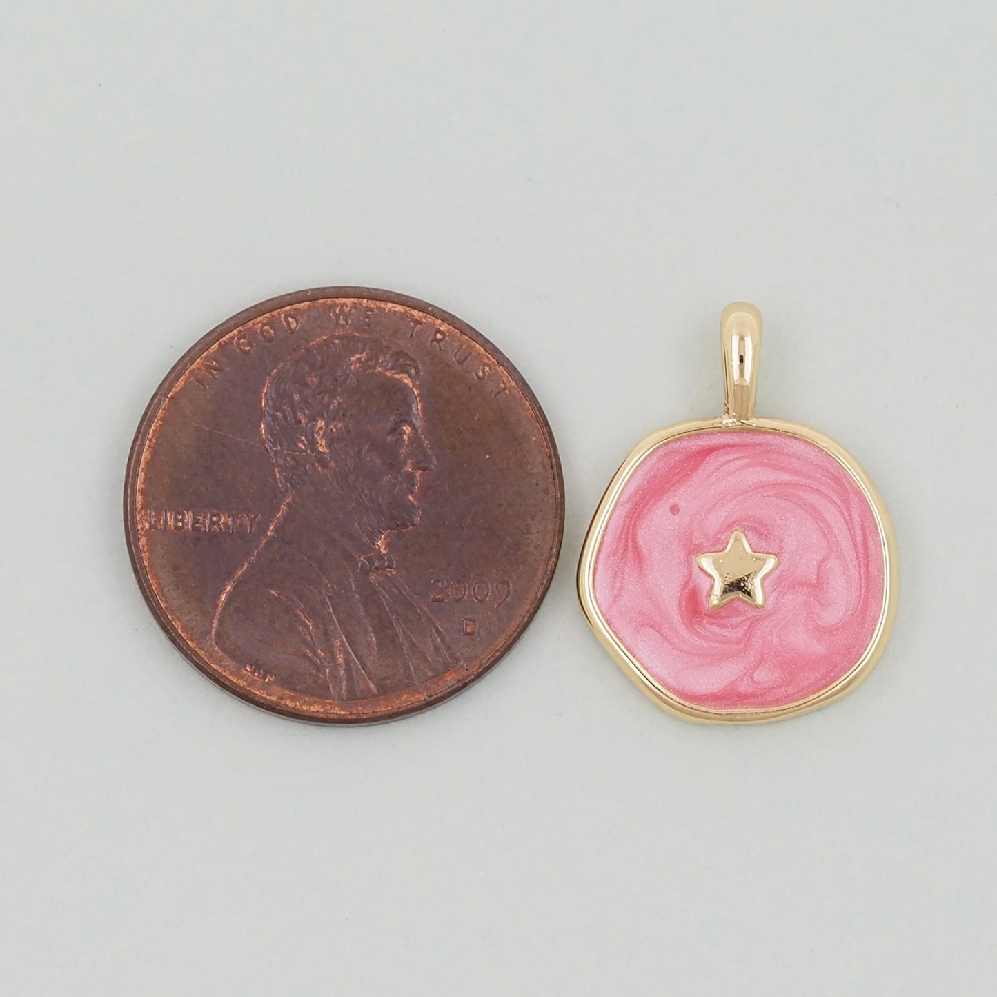 18K Gold Filled star Pendant,Enamel Star Charm Bracelet Necklace for DIY Jewelry Making Supply