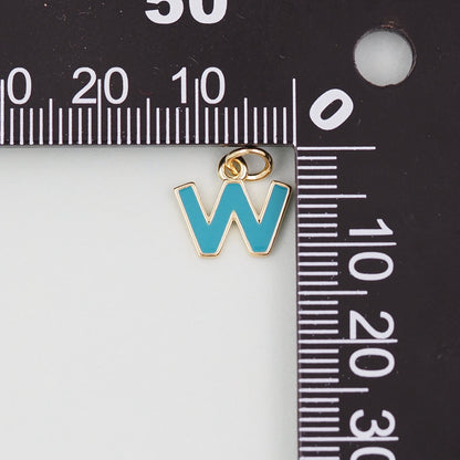 Gold letter Charms,18K Gold Filled letter Pendant,initial Charm Bracelet Necklace for DIY Jewelry Making Supply