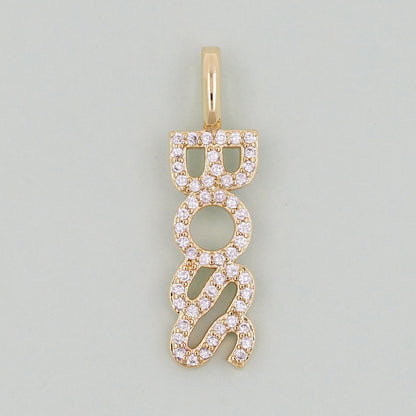 Gold Boss Charms,18K Gold Fille Boss Pendant,Boss Charm Bracelet Necklace for DIY Jewelry Making Supply