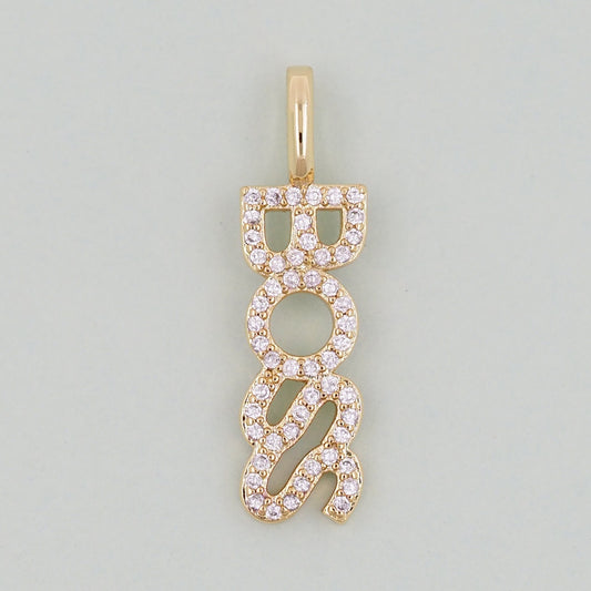 Gold Boss Charms,18K Gold Fille Boss Pendant,Boss Charm Bracelet Necklace for DIY Jewelry Making Supply
