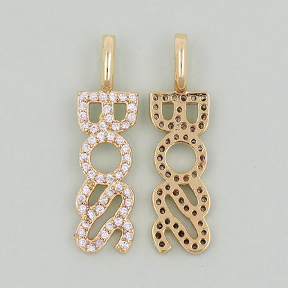 Gold Boss Charms,18K Gold Fille Boss Pendant,Boss Charm Bracelet Necklace for DIY Jewelry Making Supply