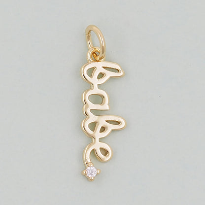 Gold letter Charms,18K Gold Fille Babe Pendant,Babe Charm Bracelet Necklace for DIY Jewelry Making Supply