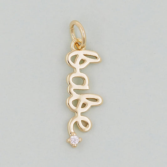 Gold letter Charms,18K Gold Fille Babe Pendant,Babe Charm Bracelet Necklace for DIY Jewelry Making Supply