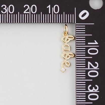 Gold letter Charms,18K Gold Fille Babe Pendant,Babe Charm Bracelet Necklace for DIY Jewelry Making Supply