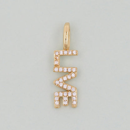 Gold letter Charms,18K Gold Fille Live Pendant,Live Charm Bracelet Necklace for DIY Jewelry Making Supply