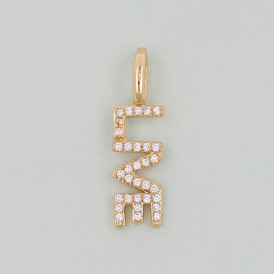 Gold letter Charms,18K Gold Fille Live Pendant,Live Charm Bracelet Necklace for DIY Jewelry Making Supply