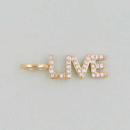 Gold letter Charms,18K Gold Fille Live Pendant,Live Charm Bracelet Necklace for DIY Jewelry Making Supply