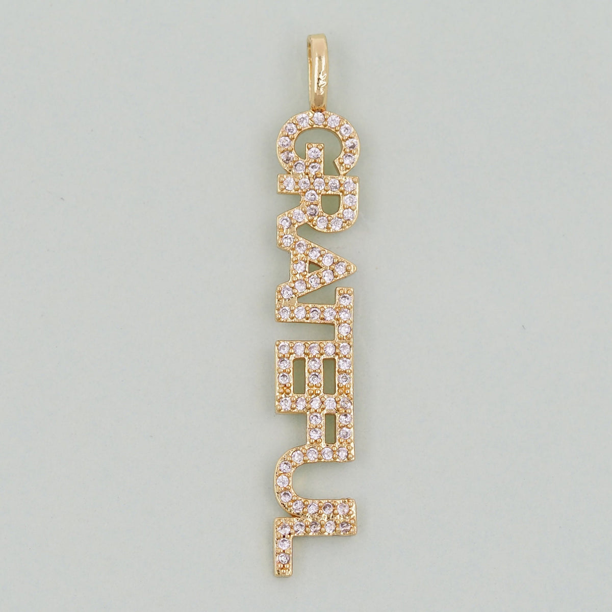 Gold letter Charms,18K Gold Fille grateful Pendant,grateful Charm Bracelet Necklace for DIY Jewelry Making Supply