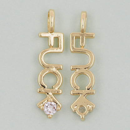 Gold letter Charms,18K Gold Fille Fuck Pendant,Fuck Charm Bracelet Necklace for DIY Jewelry Making Supply