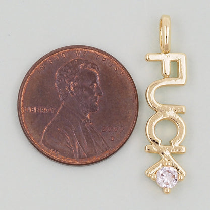 Gold letter Charms,18K Gold Fille Fuck Pendant,Fuck Charm Bracelet Necklace for DIY Jewelry Making Supply