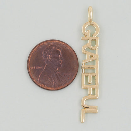 Gold letter Charms,18K Gold Fille grateful Pendant,grateful Charm Bracelet Necklace for DIY Jewelry Making Supply
