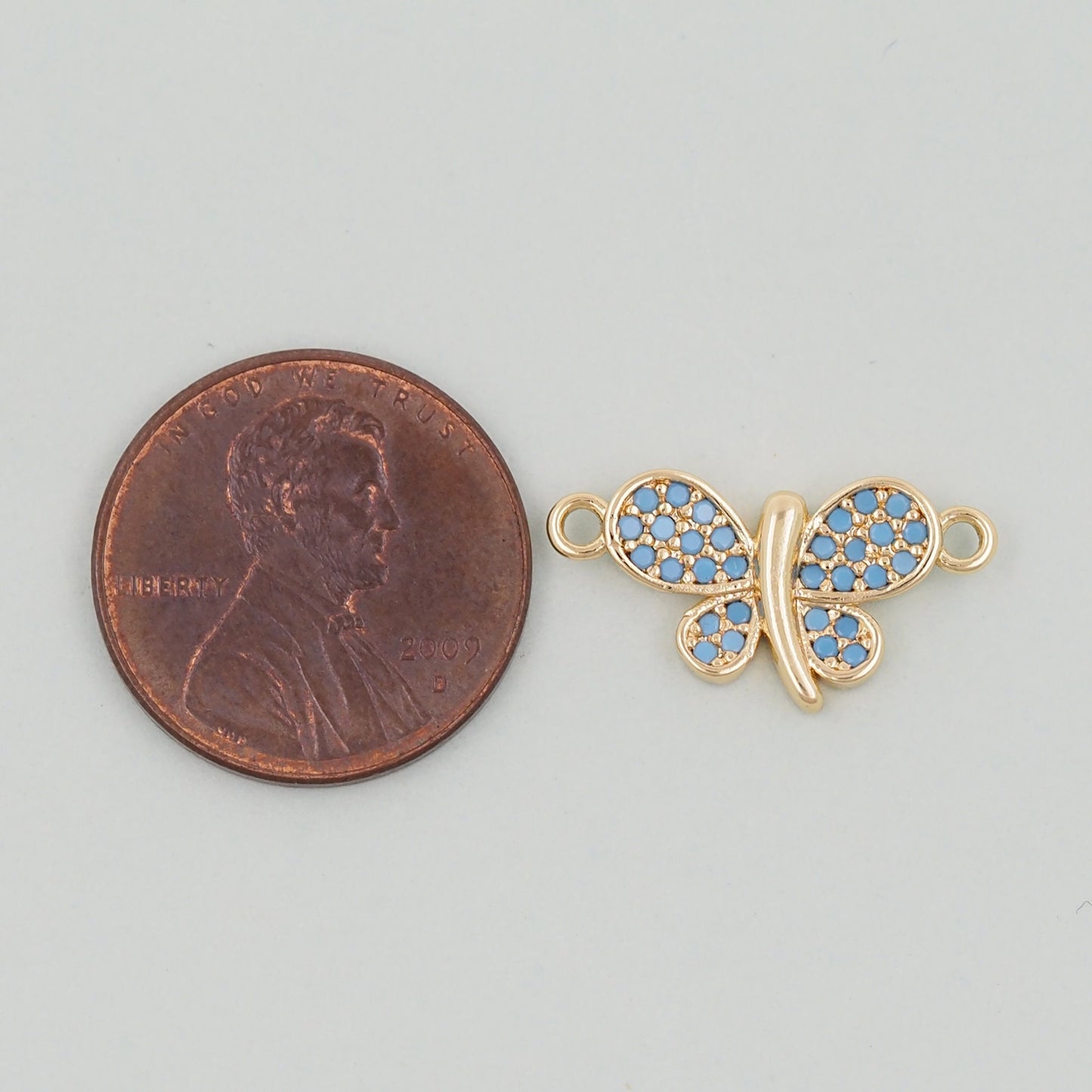 Gold Butterfly Connector Charms,18K Gold Filled Butterfly Pendant,insect Charm Bracelet Necklace for DIY Jewelry Making Supply