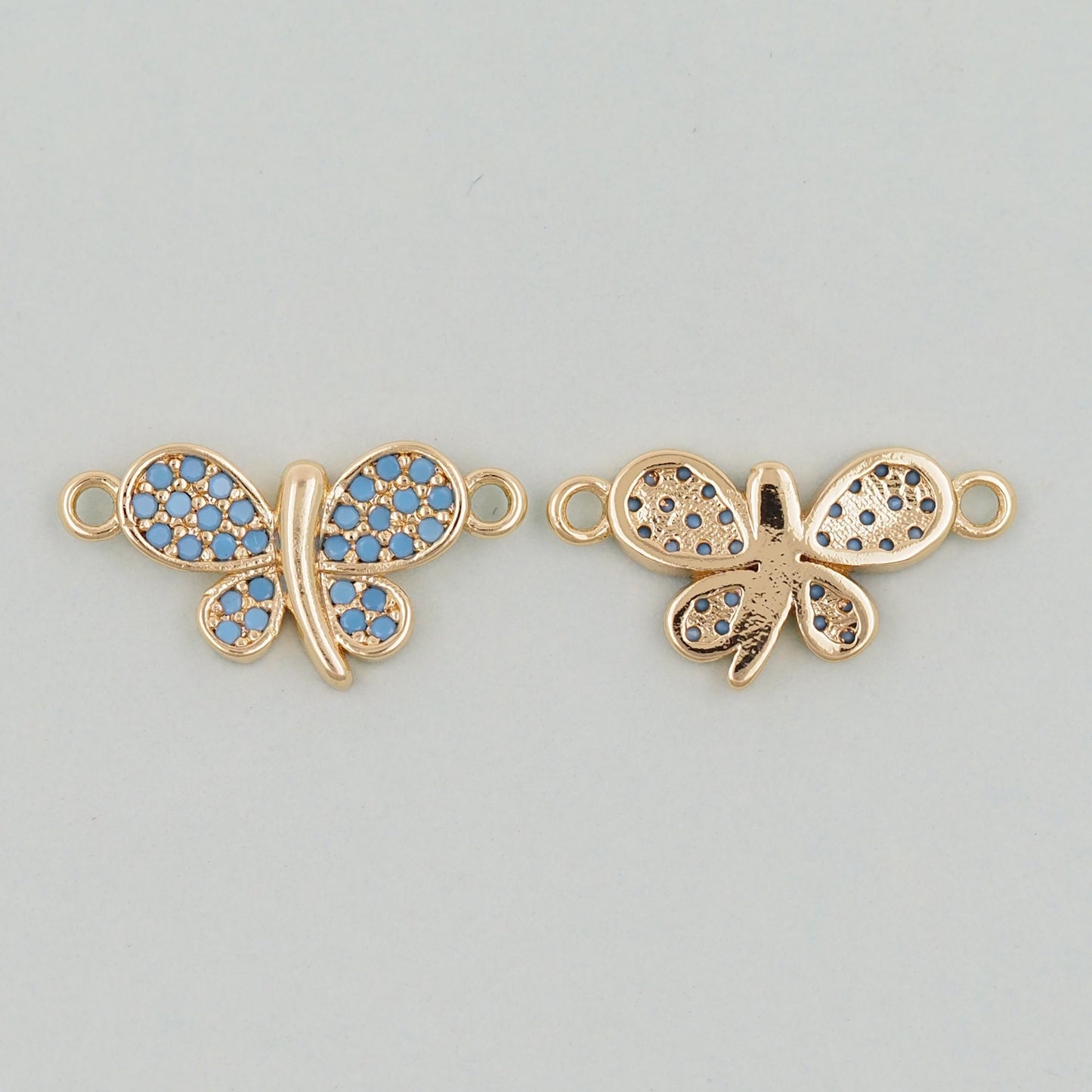 Gold Butterfly Connector Charms,18K Gold Filled Butterfly Pendant,insect Charm Bracelet Necklace for DIY Jewelry Making Supply