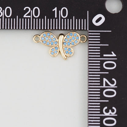 Gold Butterfly Connector Charms,18K Gold Filled Butterfly Pendant,insect Charm Bracelet Necklace for DIY Jewelry Making Supply
