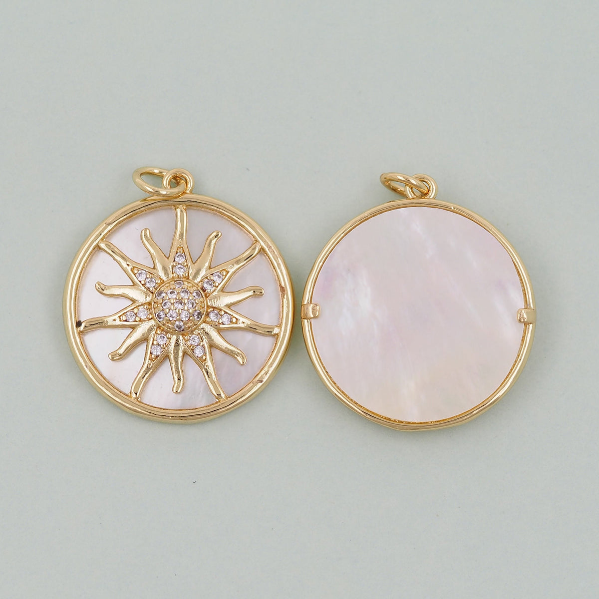 18K Gold Filled Sun Charm Pendant for Jewelry Making