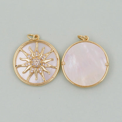 18K Gold Filled Sun Charm Pendant for Jewelry Making