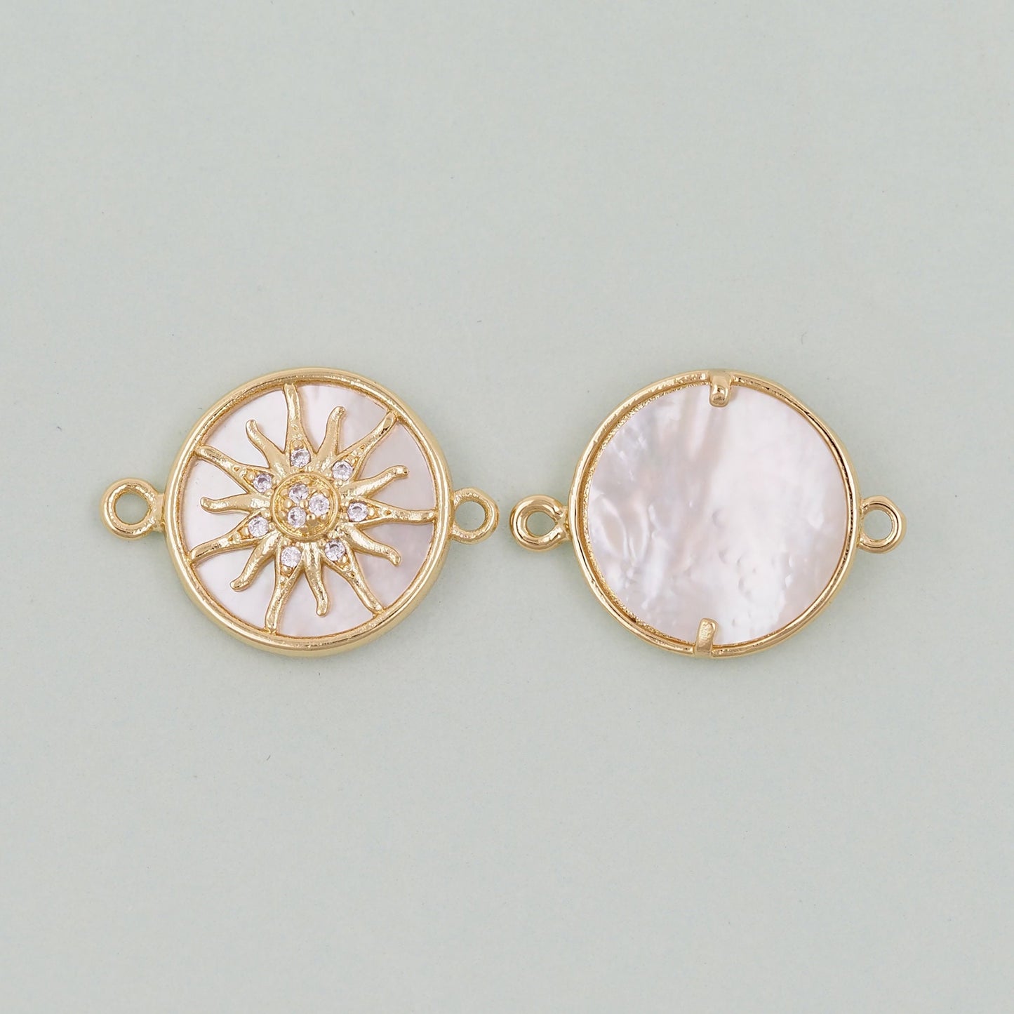 Gold Sun Connector Charms,18K Gold Filled Sun Pendant,celestial  Charm Bracelet Necklace for DIY Jewelry Making Supply