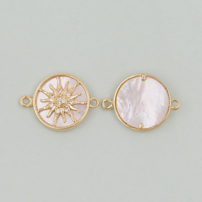Gold Sun Connector Charms,18K Gold Filled Sun Pendant,celestial  Charm Bracelet Necklace for DIY Jewelry Making Supply