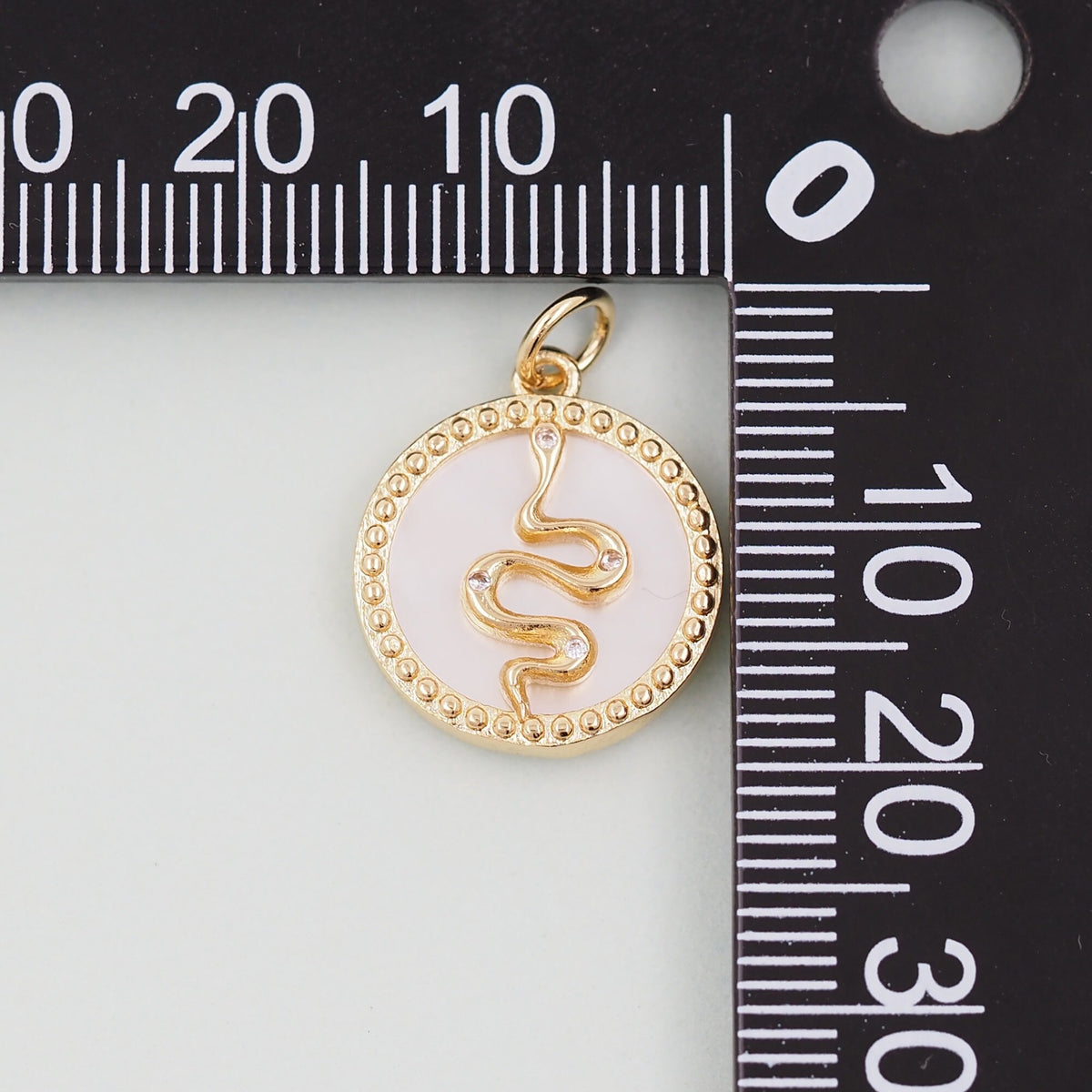 18K Gold Filled Snake CZ Charm Pendant for Jewelry Making