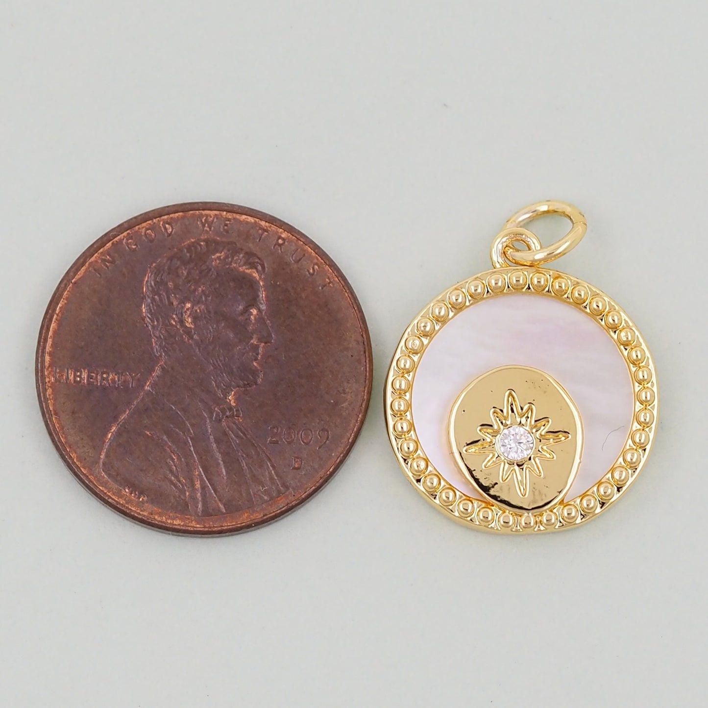 18K Gold Filled North Star Pendant,CZ Micro Pave North Star Charm Bracelet Necklace for DIY Jewelry Making Supply