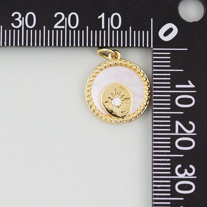 18K Gold Filled North Star Pendant,CZ Micro Pave North Star Charm Bracelet Necklace for DIY Jewelry Making Supply