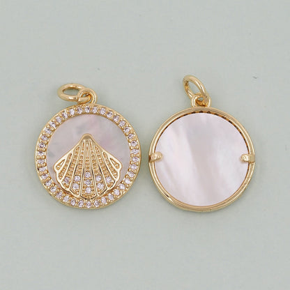 18K Gold Filled Shell Charm Pendant for Jewelry Making